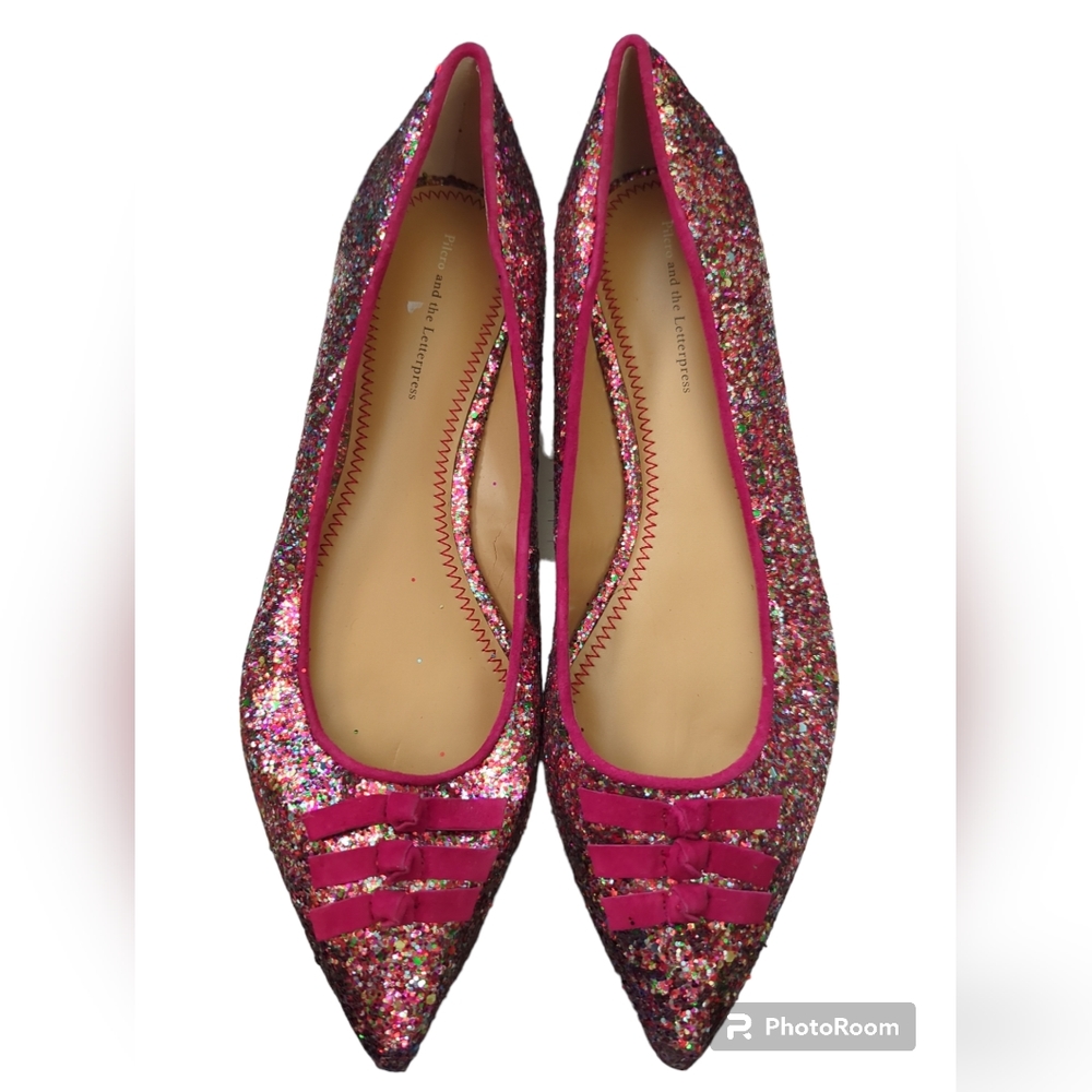 Anthropologie Pilcro and the Letterpress glitter flats size 8.5